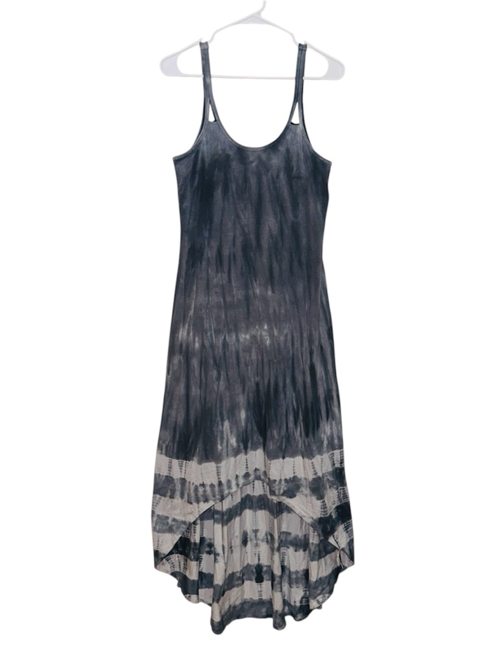 Athleta Women's High Low Gray Tie-Dye Maxi Jersey Dress - Picture 2 of 8
